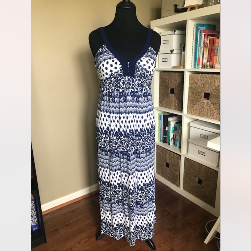 Design History Summer Maxi Dress Blue/White